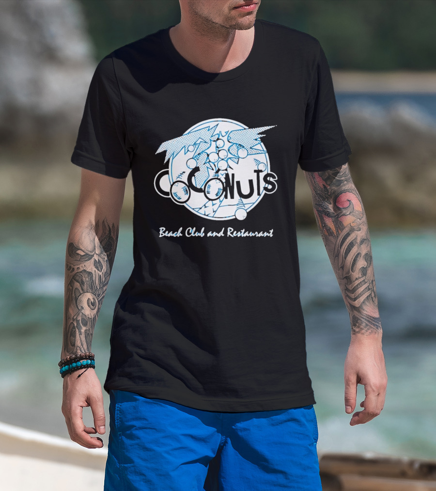 Coconuts Beach Club And Restaurant Tropical Palm Tree T-Shirt