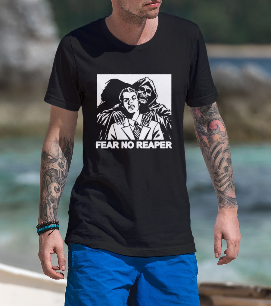 Fear No Reaper Grim Death Skull Horror T-Shirt