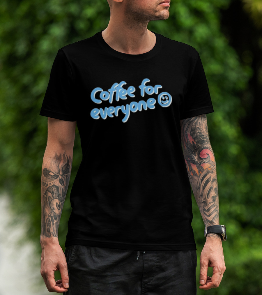 Coffee For Everyone Five Senses Fun Smiley Face T-Shirt