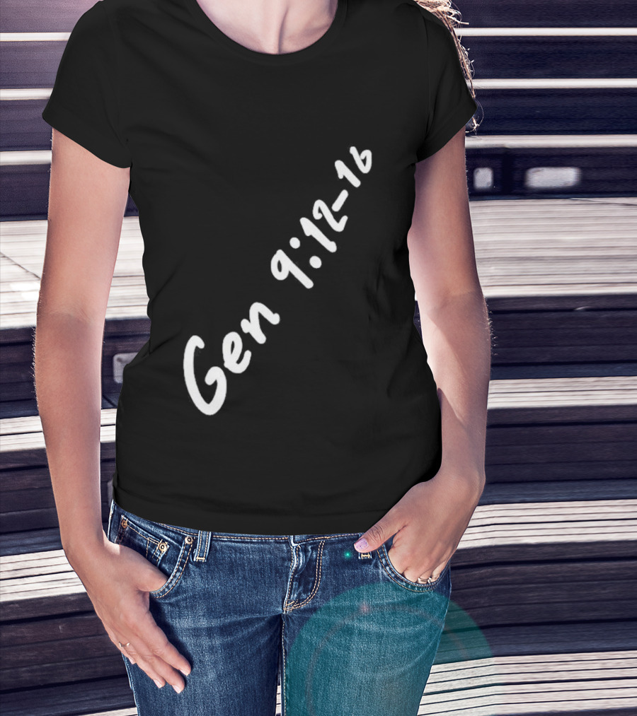 Gen 9:12 16 Text Diagonal Scripture Reference T-Shirt