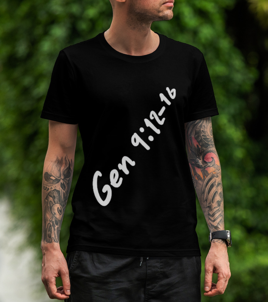 Gen 9:12 16 Text Diagonal Scripture Reference T-Shirt