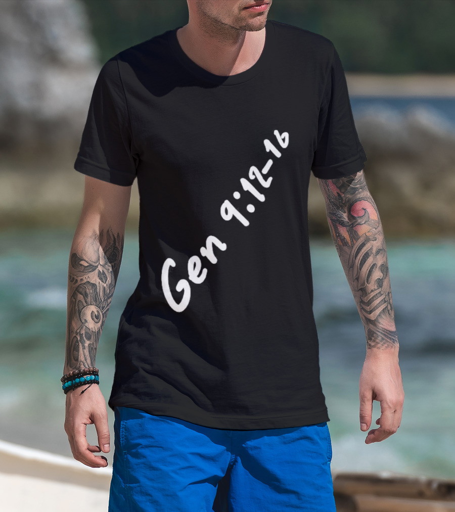 Gen 9:12 16 Text Diagonal Scripture Reference T-Shirt