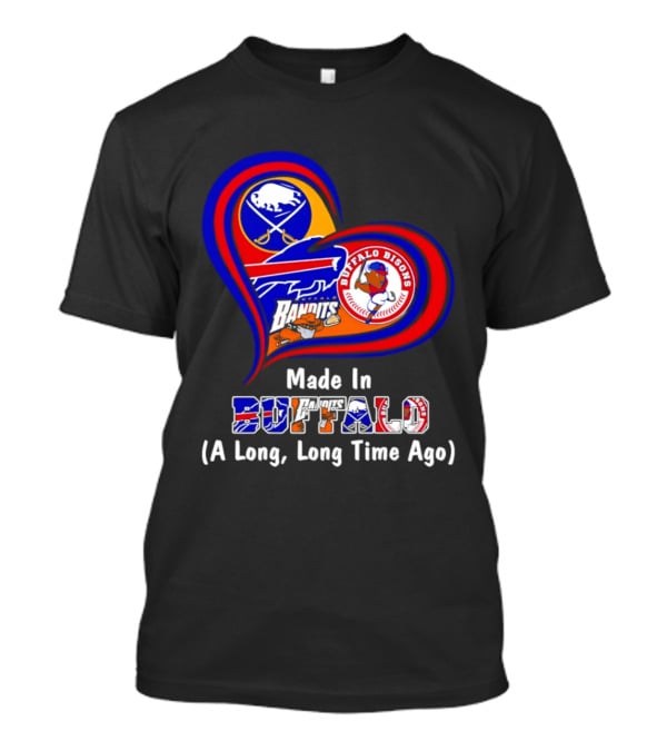 Buffalo Sabres Bills Bisons Made In Buffalo Heart T-Shirt