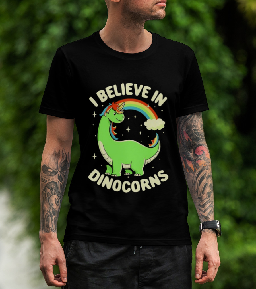 I Believe In Dinocorns Dinosaur Unicorn Rainbow Magic T-Shirt
