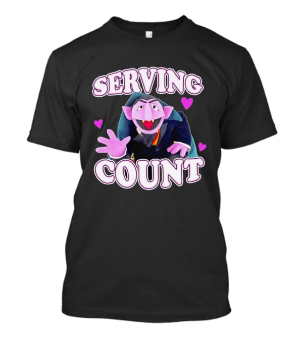 Serving Count Von Count Heart Purple Love T-Shirt