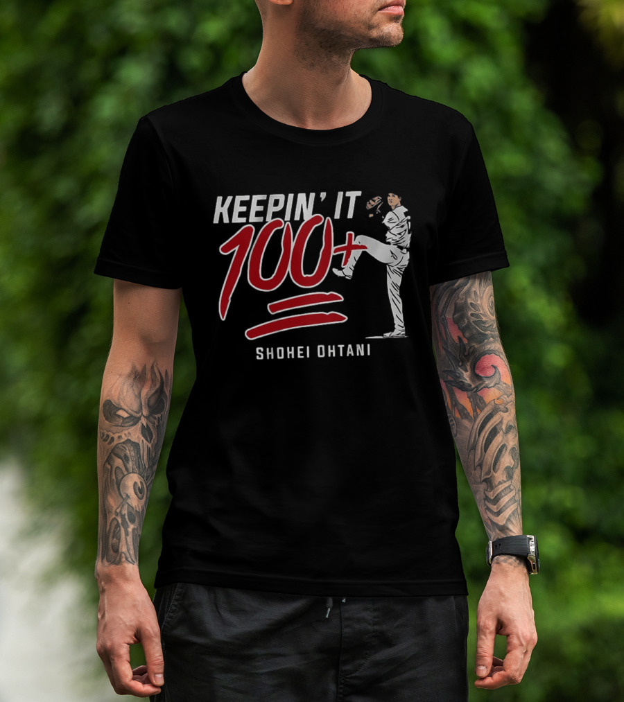Shohei Ohtani Keepin It 100+ Baseball Pitching T-Shirt
