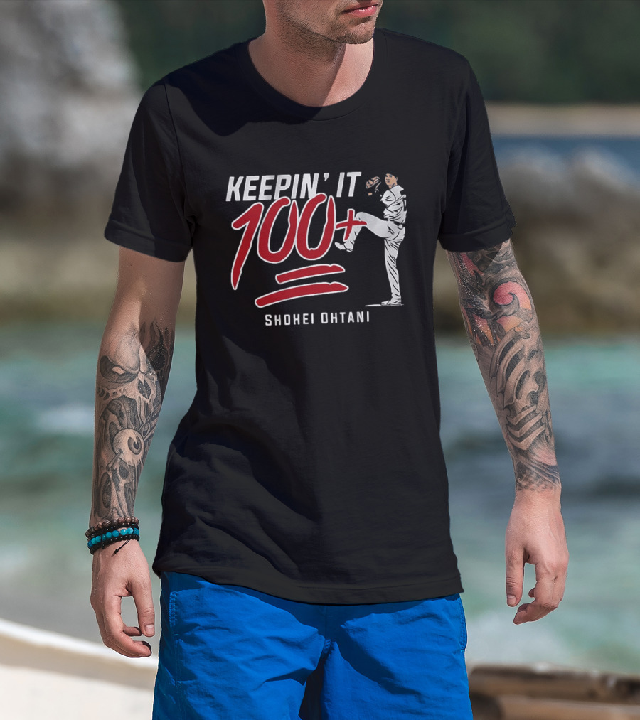Shohei Ohtani Keepin It 100+ Baseball Pitching T-Shirt