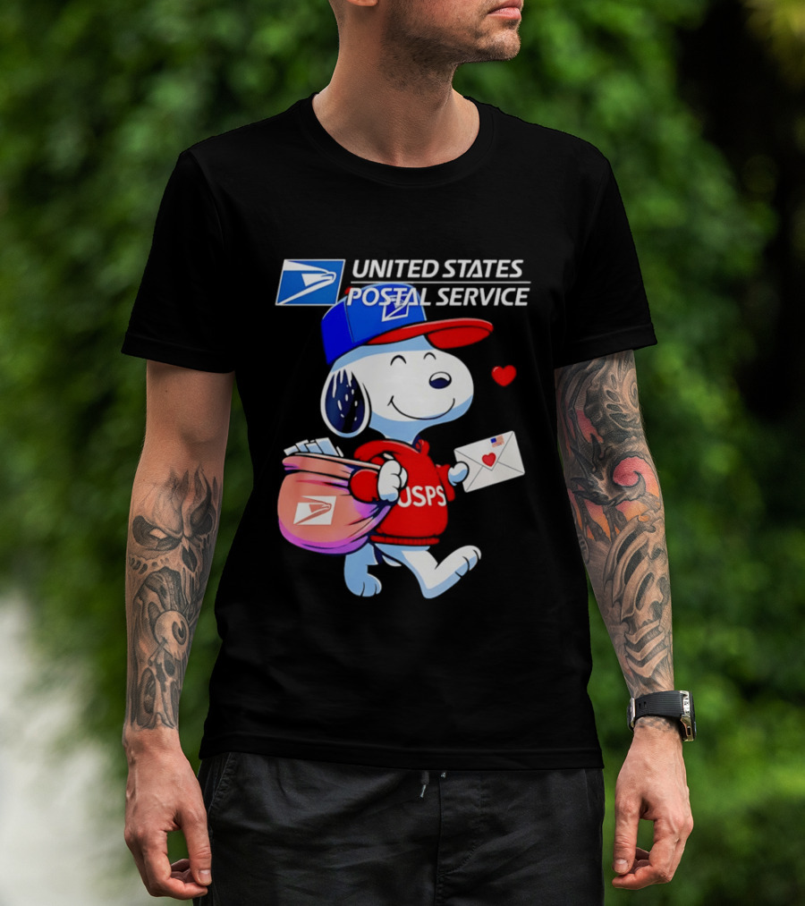 Snoopy USPS Mail Carrier United States Postal Service Official Collaboration T-Shirt
