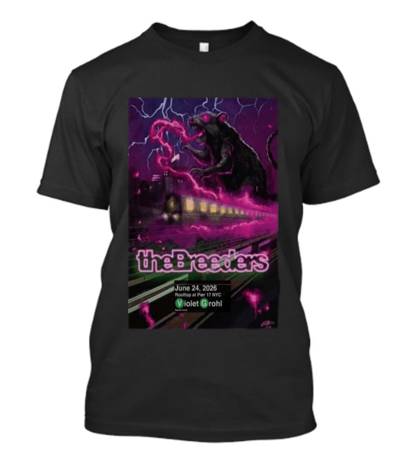 The Breeders June 24 2026 Rooftop At Pier 17 NYC Violet Grohl Guest T-Shirt