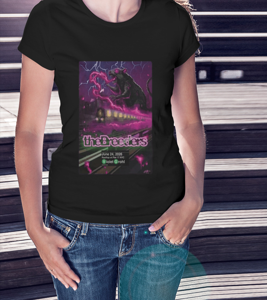 The Breeders June 24 2026 Rooftop At Pier 17 NYC Violet Grohl Guest T-Shirt