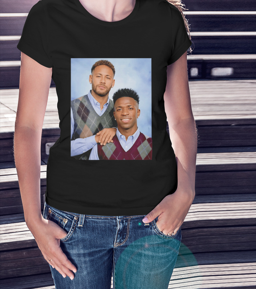 Neymar Jr Vinicius Jr Step Brothers Argyle Sweater Look T-Shirt