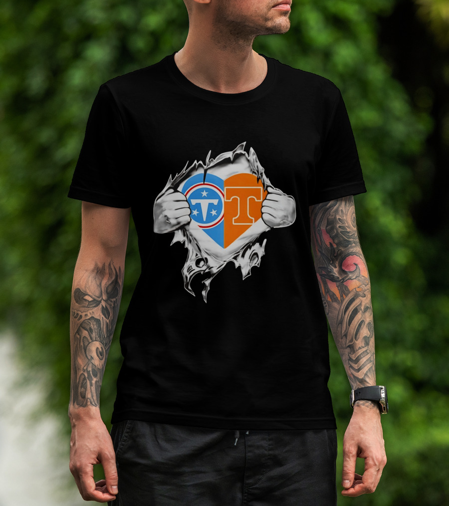 Tennessee Titans Tennessee Volunteers Heart T-Shirt