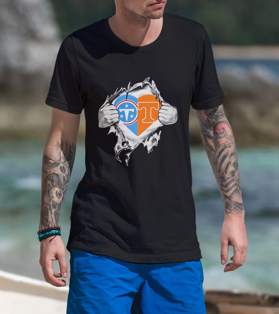 Tennessee Titans Tennessee Volunteers Heart T-Shirt