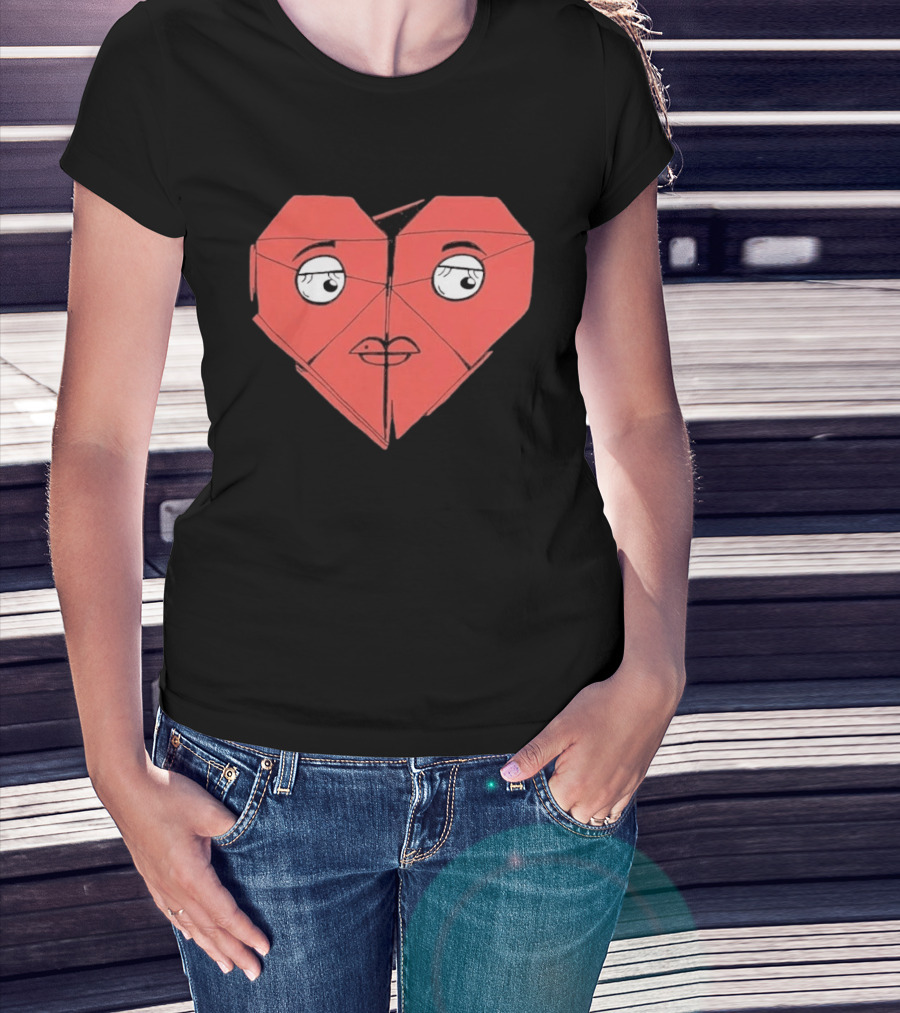 James Marriott Romanticise This Origami Heart Face T-Shirt