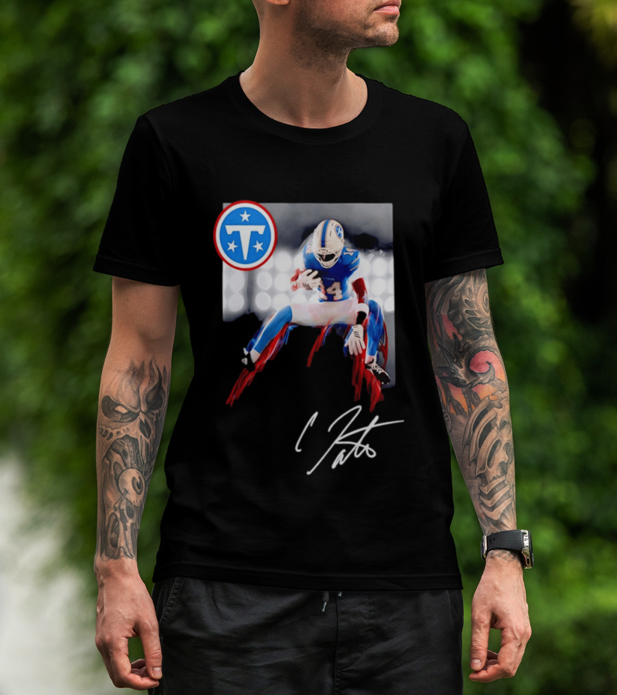 Tennessee Titans Carnell Tate Rookie Legacy 14 Blue Red T-Shirt
