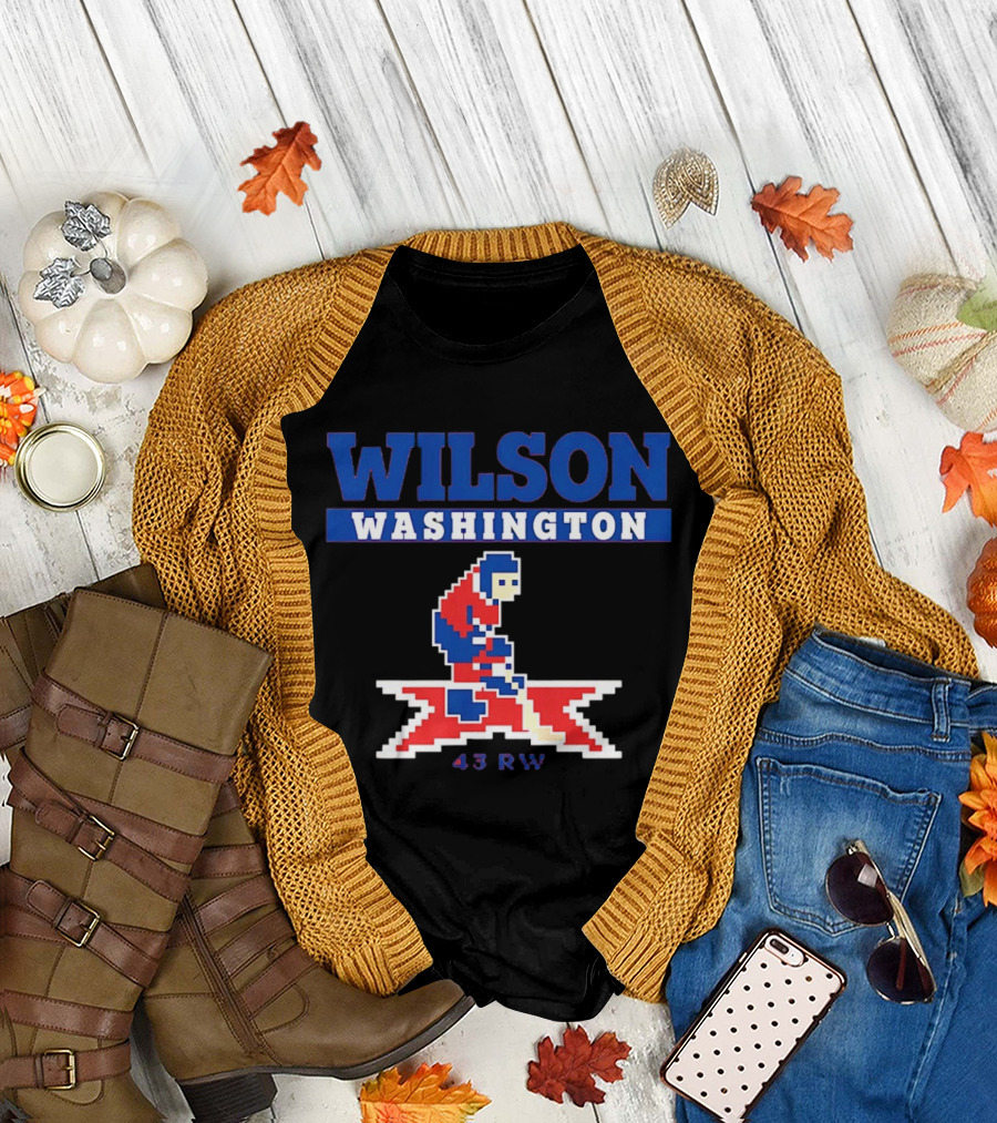 Tom Wilson Washington Capitals 43 RW NHL Pixel Art Hockey T-Shirt