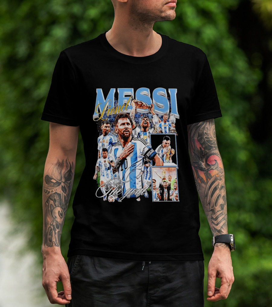 Lionel Messi The Goat Argentina National Football Team Celebration T-Shirt
