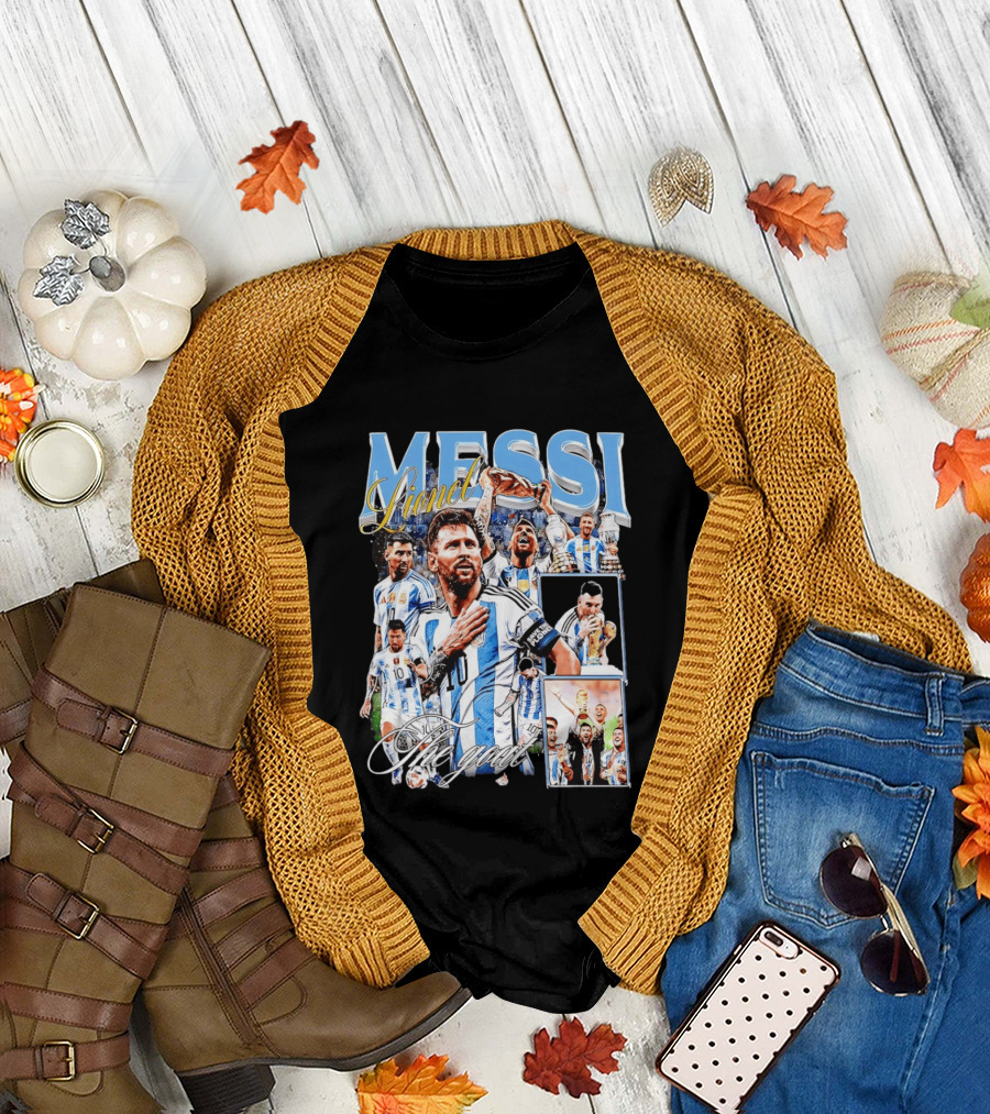 Lionel Messi The Goat Argentina National Football Team Celebration T-Shirt