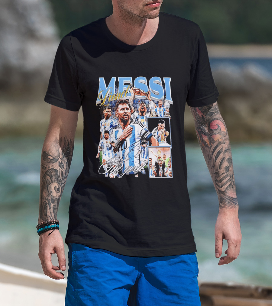 Lionel Messi The Goat Argentina National Football Team Celebration T-Shirt