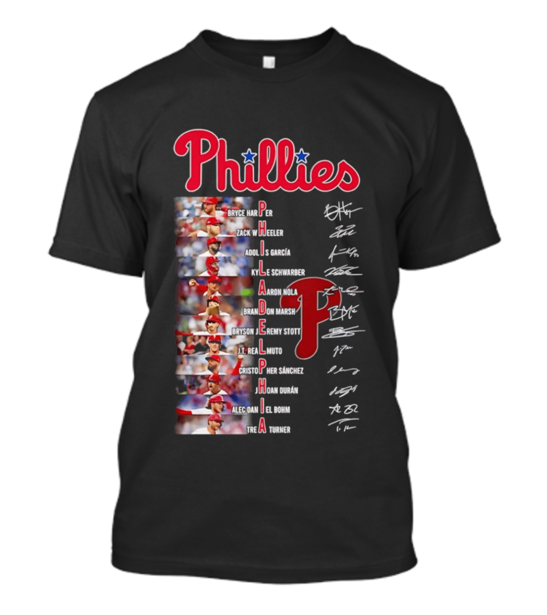 Phillies Baseball Stars Philadelphia Players Lineup T-Shirt