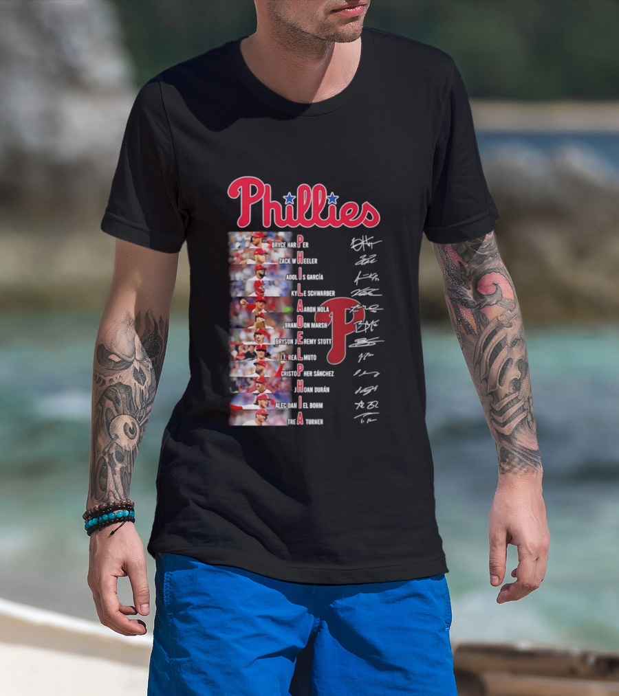 Phillies Baseball Stars Philadelphia Players Lineup T-Shirt