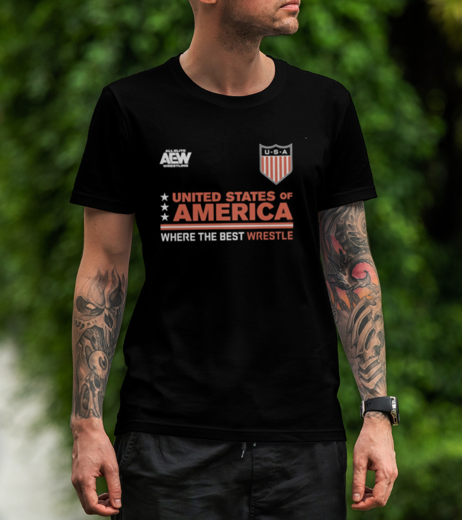 AEW United States Of America Where The Best Wrestle FCBA T-Shirt