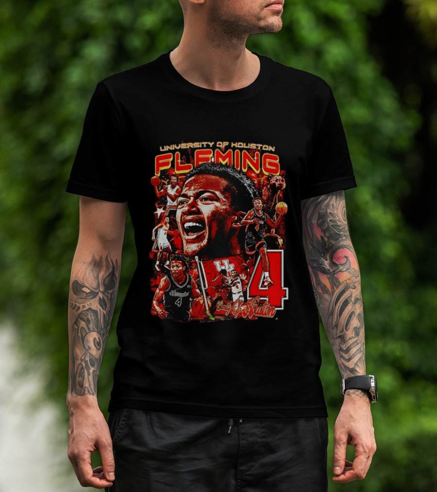 University Of Houston Fleming Number 4 Basketball Player T-Shirt