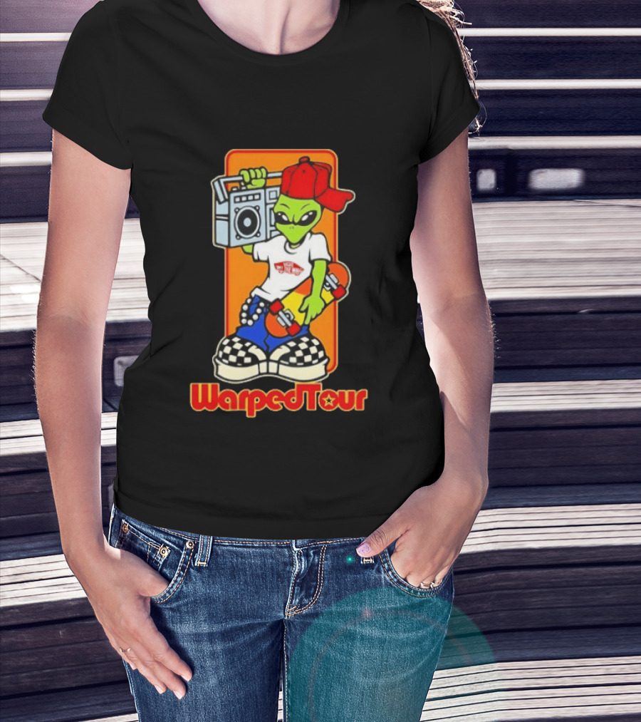 Vans Off The Wall Alien Skater Boombox Warped Tour Checker Shoes T-Shirt