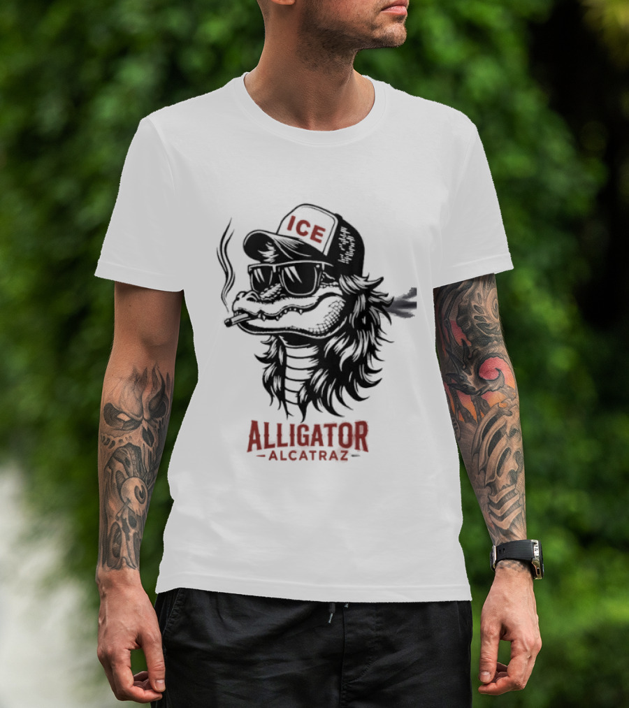 Alligator Alcatraz Ice Smoking T-Shirt