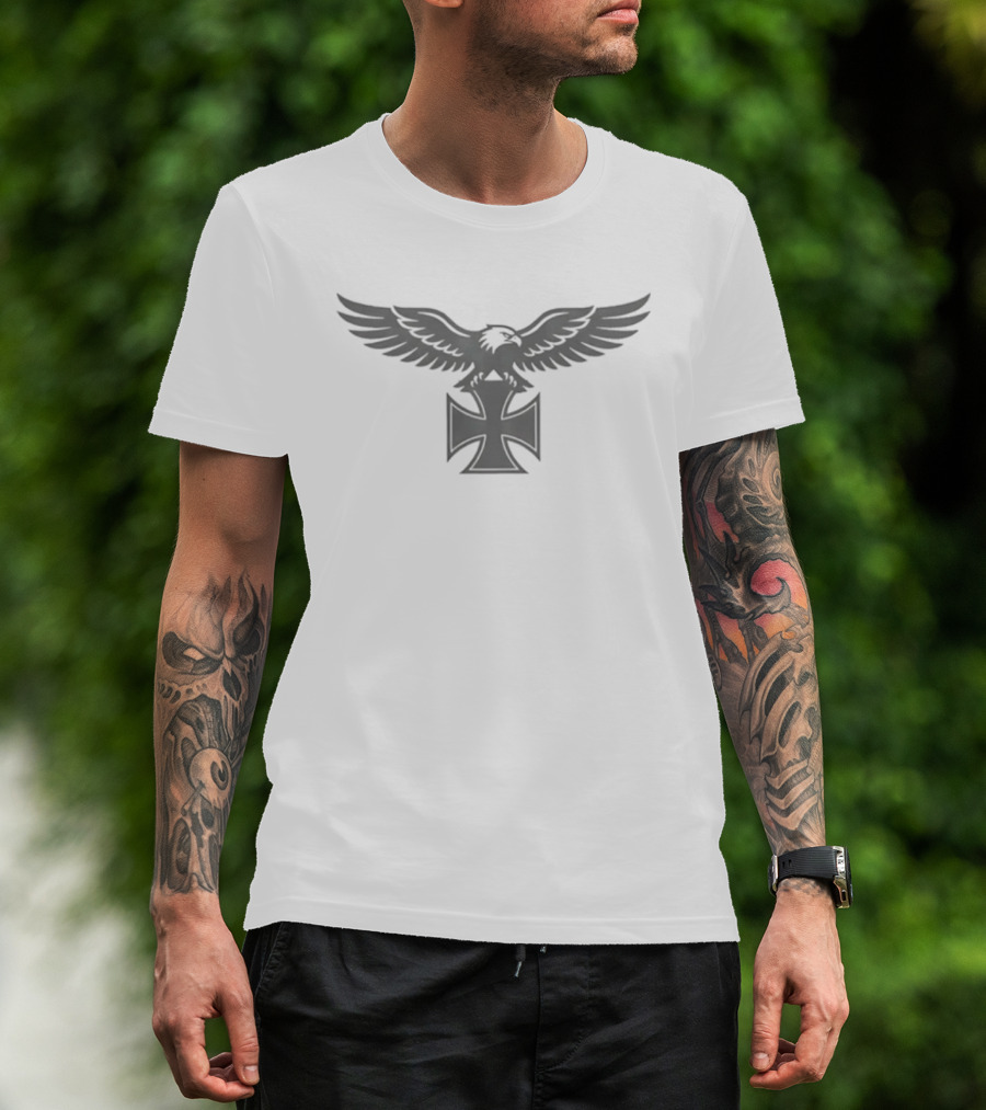 Blackout Eagle Iron Cross Military T-Shirt