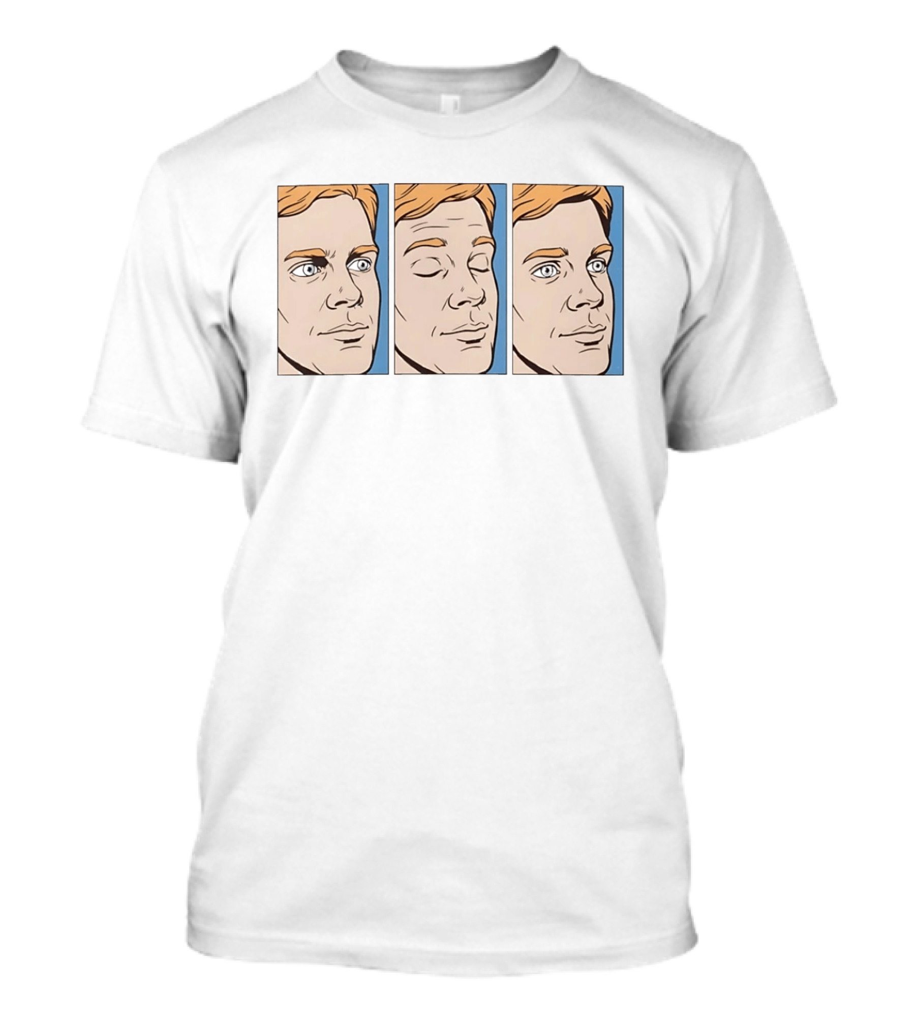 Blinking White Guy Meme Reaction Face Comic Triptych T-Shirt