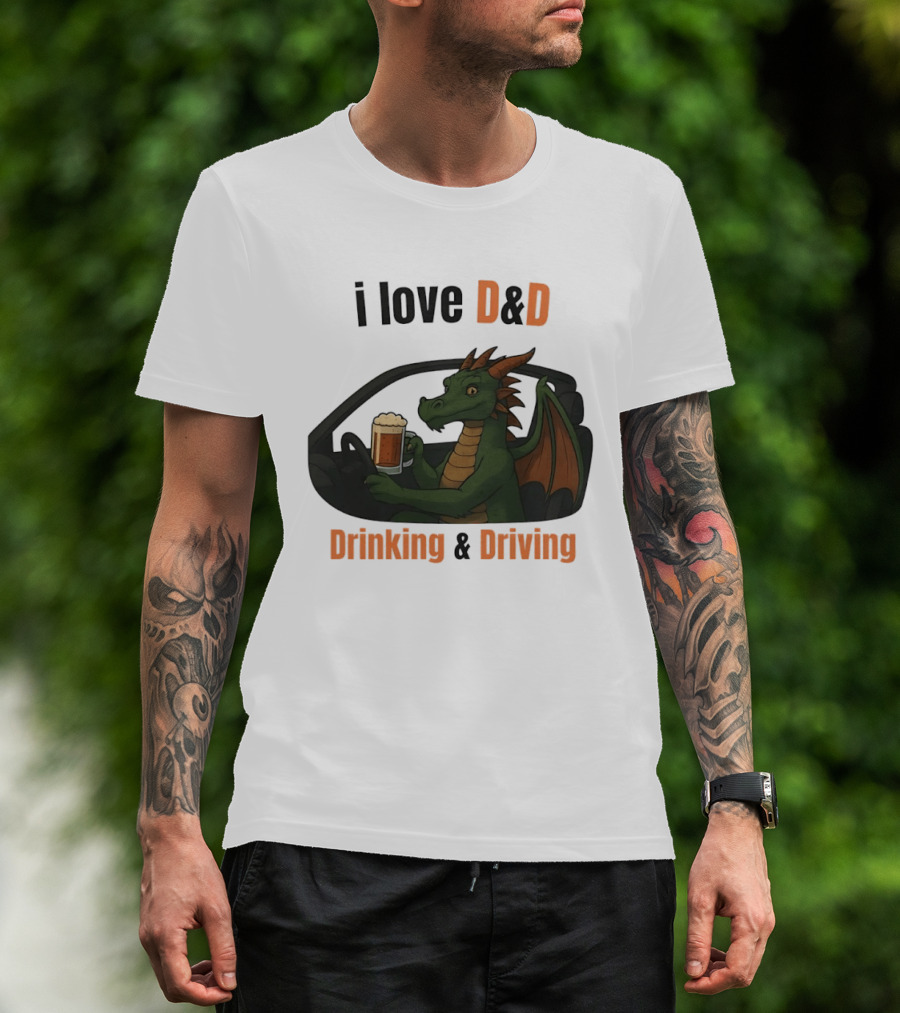 I Love D&D Dragon Beer Drinking And Driving T-Shirt