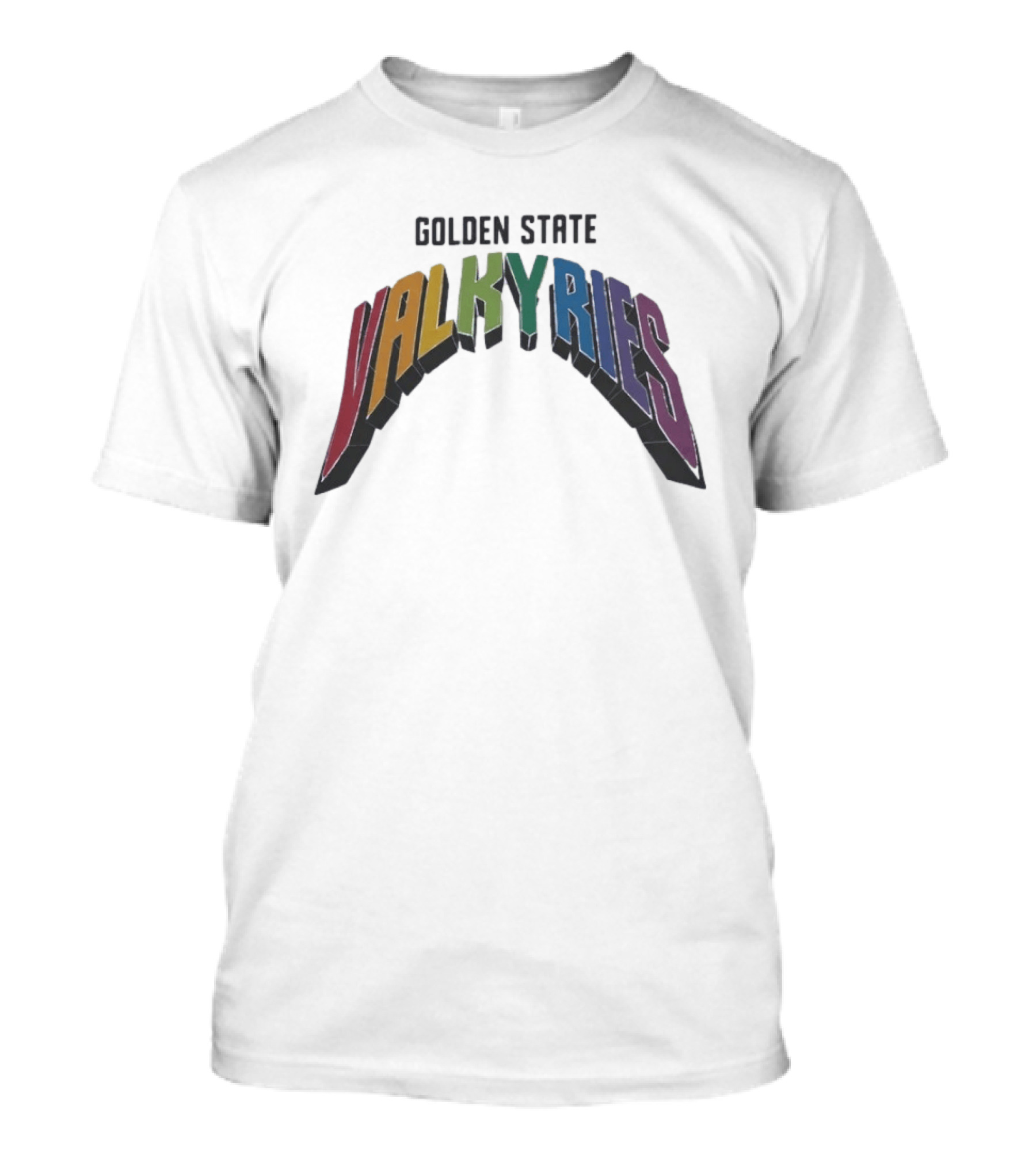 Golden State Valkyries Rainbow Multicolor Curved T-Shirt