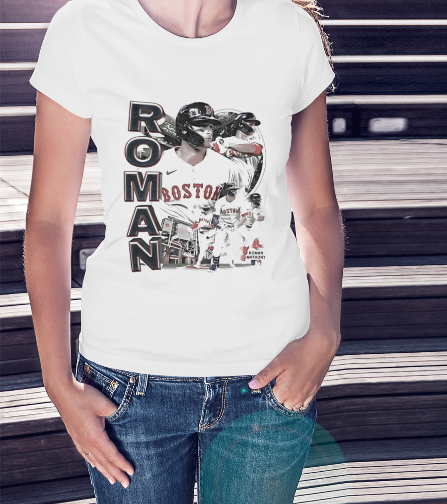 Roman Anthony Boston Red Sox 90s Bootleg Collage T-Shirt