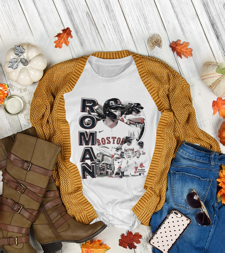 Roman Anthony Boston Red Sox 90s Bootleg Collage T-Shirt