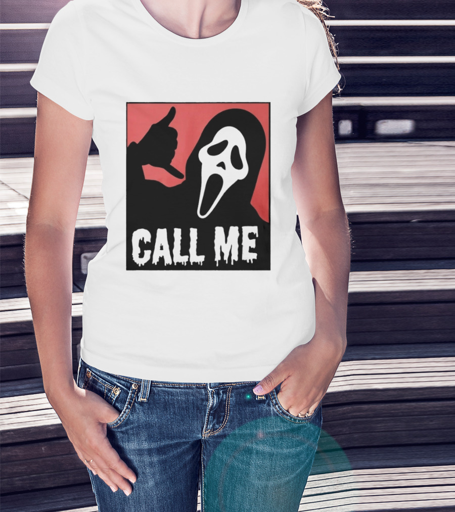 Ghostface Call Me Horror Halloween Scream T-Shirt