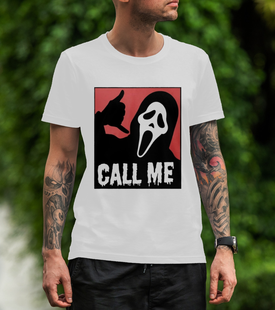 Ghostface Call Me Horror Halloween Scream T-Shirt
