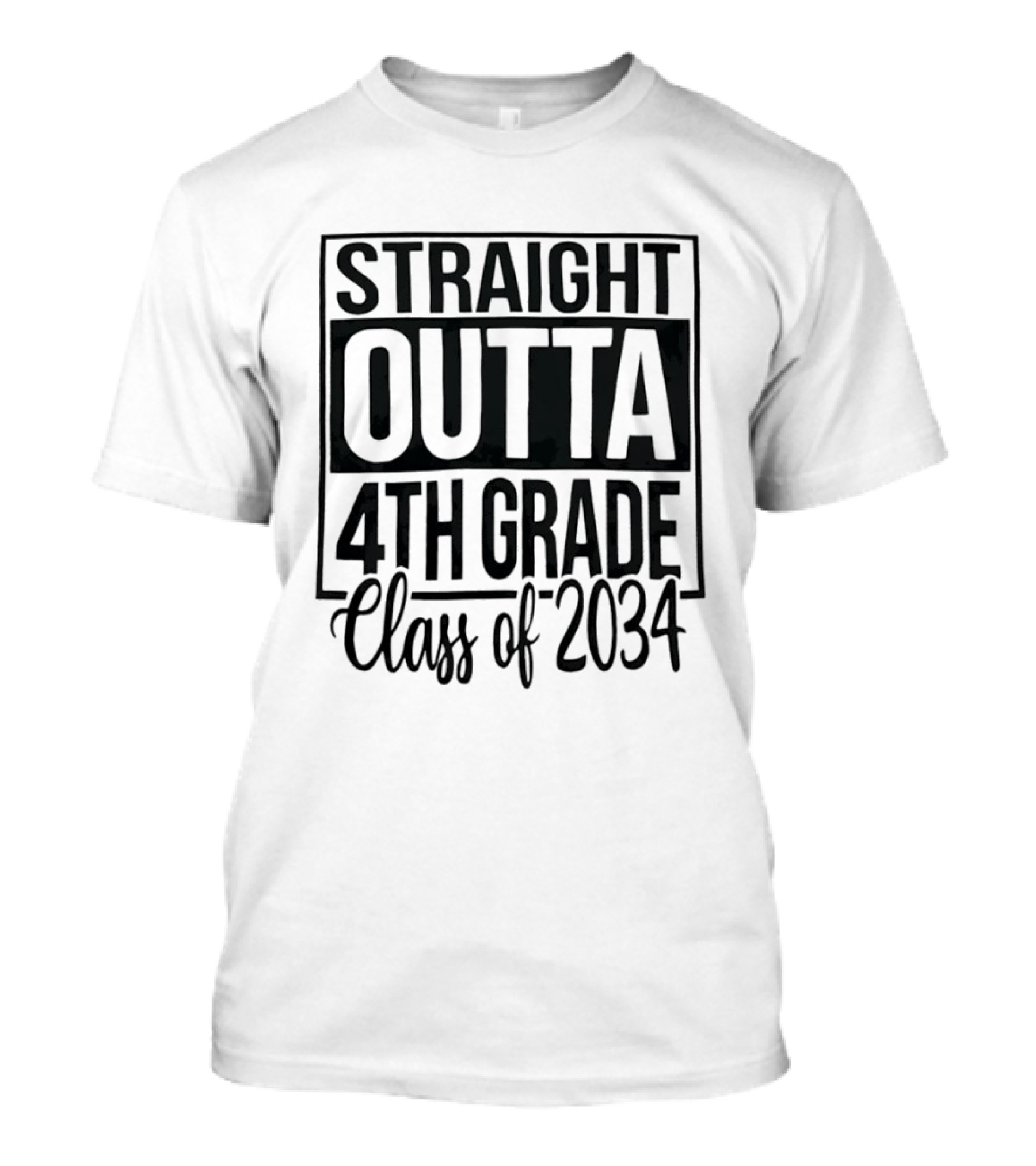 Straight Outta 4th Grade Class Of 2034 Graduation Celebration T-Shirt