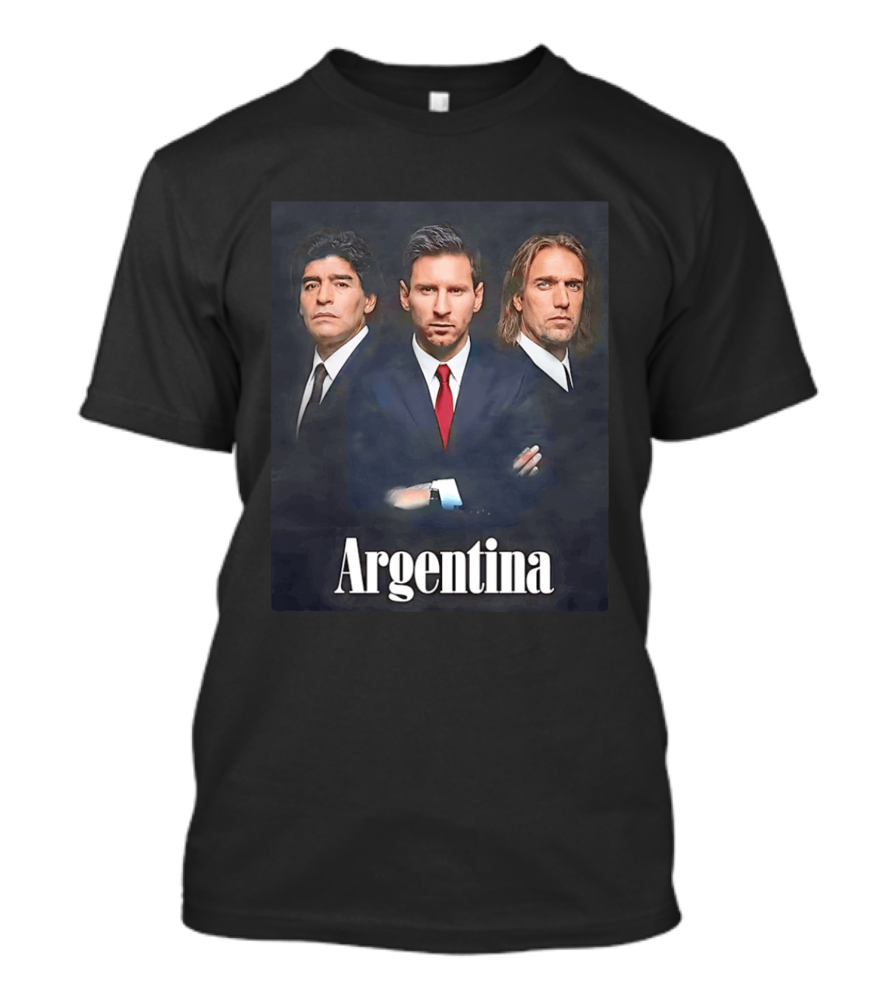 Argentina Legends Diego Maradona Lionel Messi Mario Kempes T-Shirt