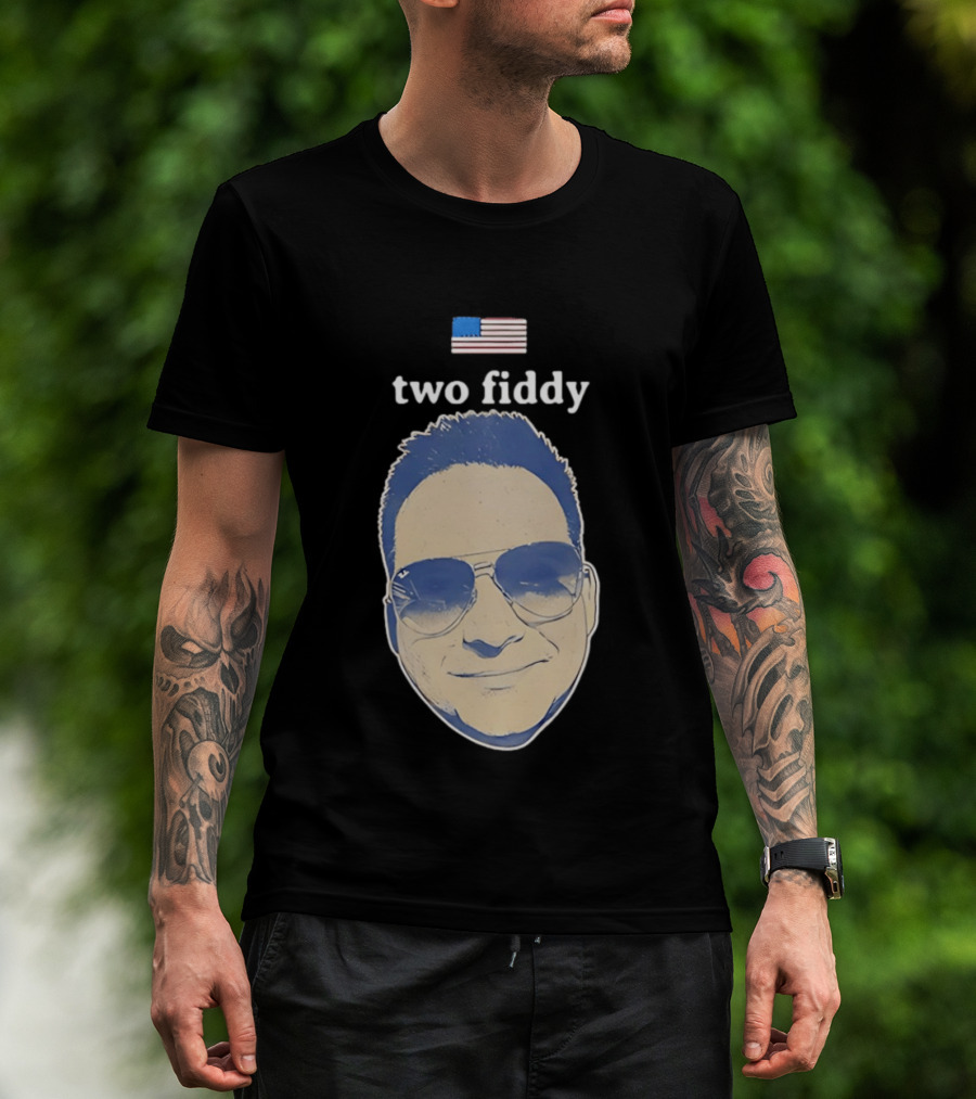 Two Fiddy Jeremy Robinson Face With Sunglasses American Flag T-Shirt