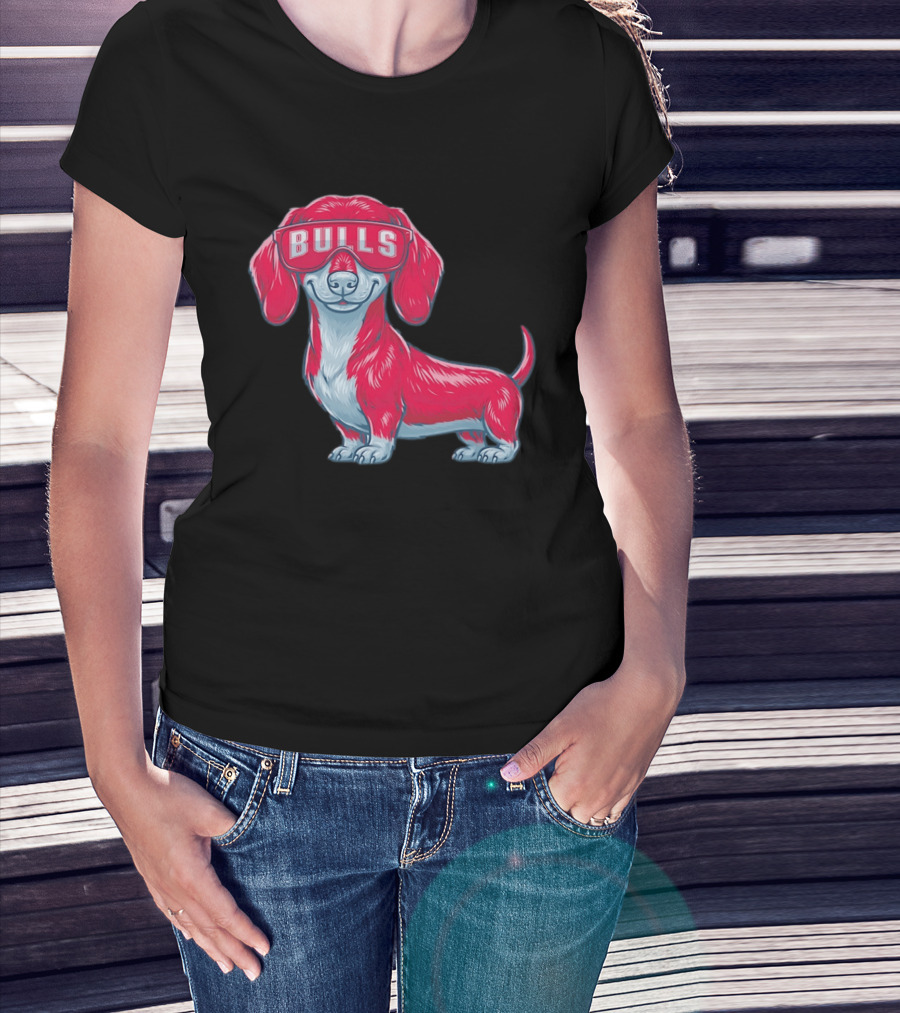 Bulls Dachshund With Sunglasses Cartoon T-Shirt