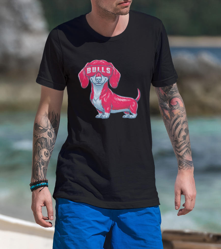 Bulls Dachshund With Sunglasses Cartoon T-Shirt