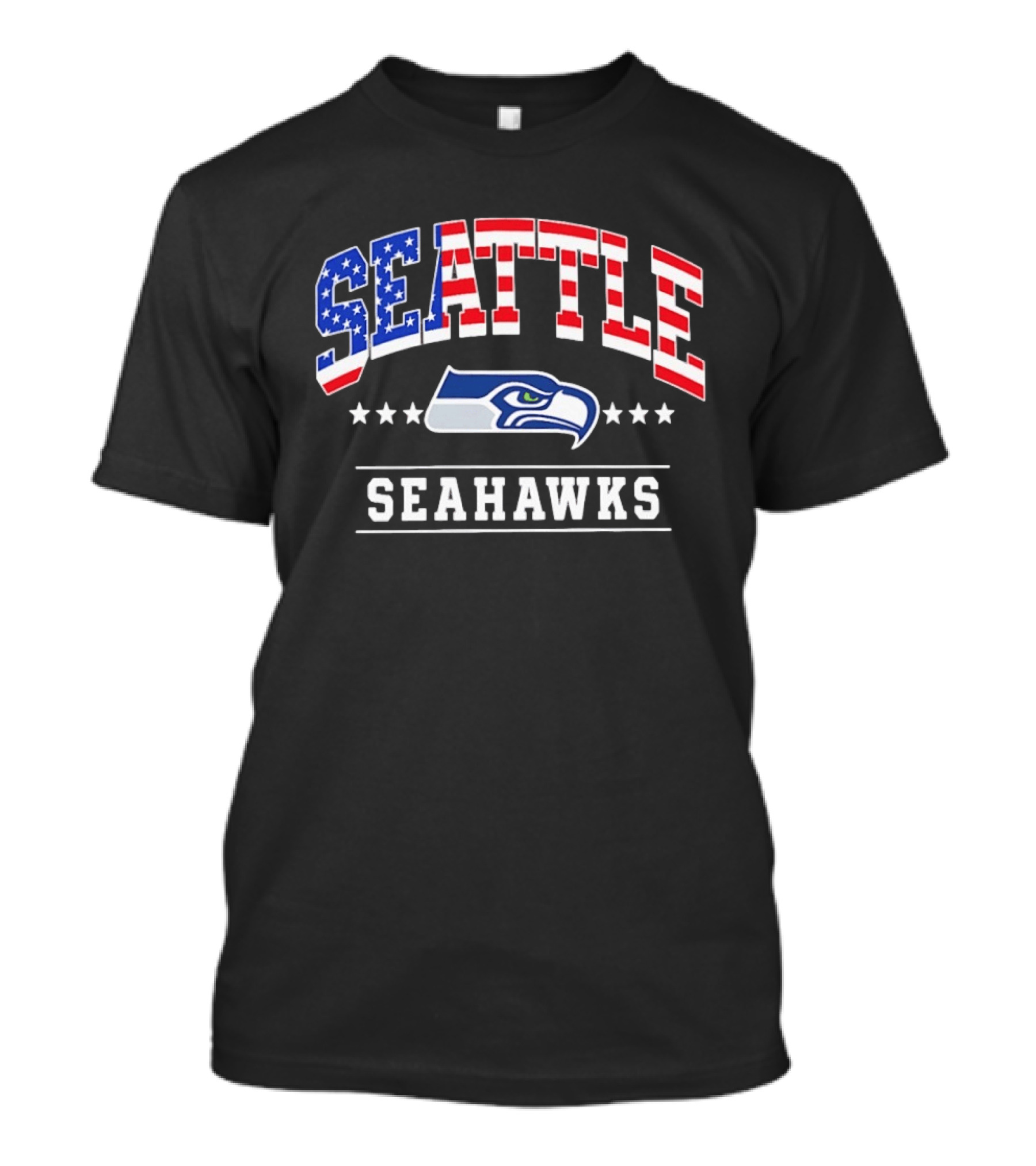 Seattle Seahawks 1776 2026 250 Years 4th Of July American Flag Stars USA T-Shirt