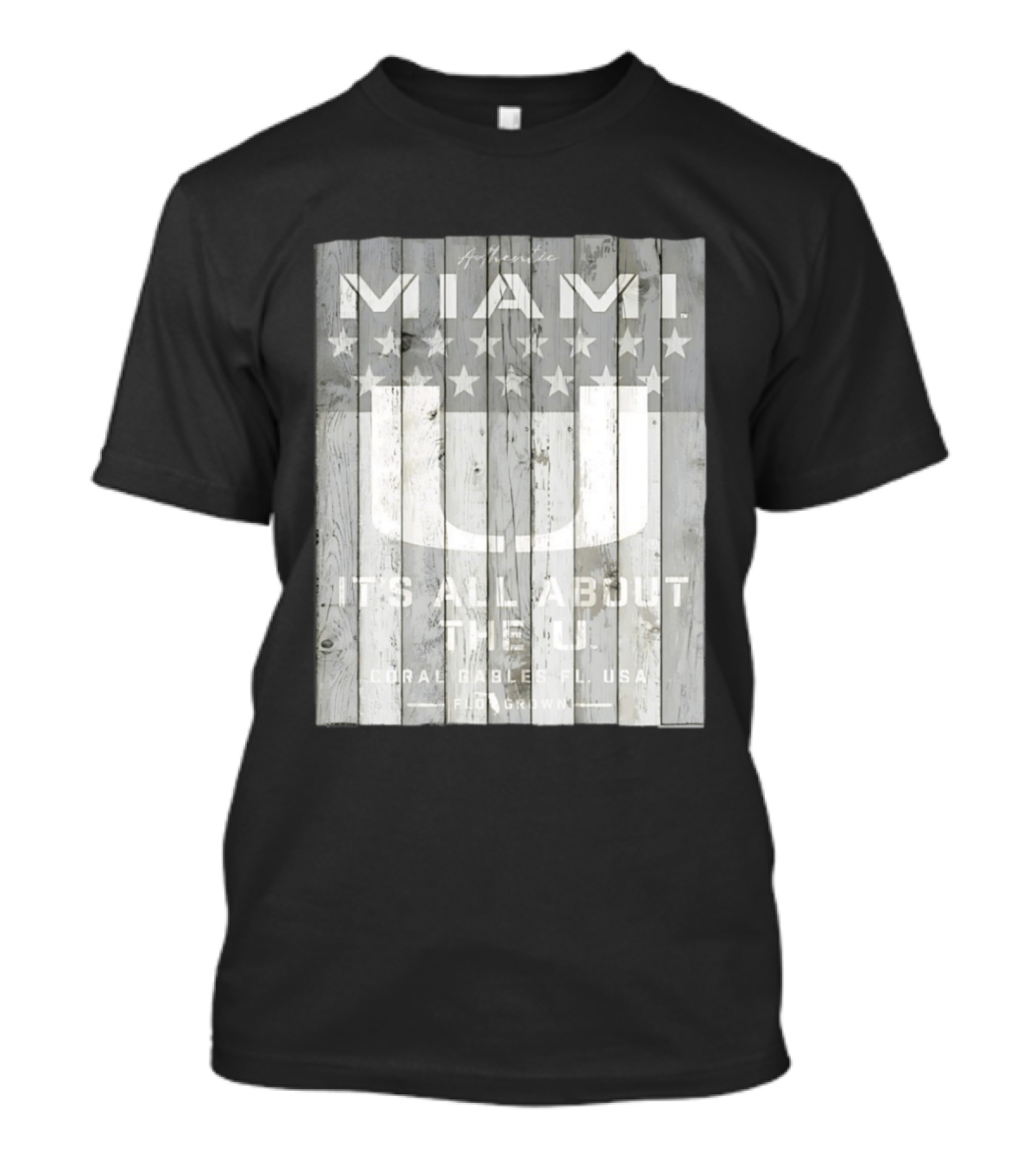Authentic Miami It's All About The U Coral Gables FL USA Handcrafted T-Shirt