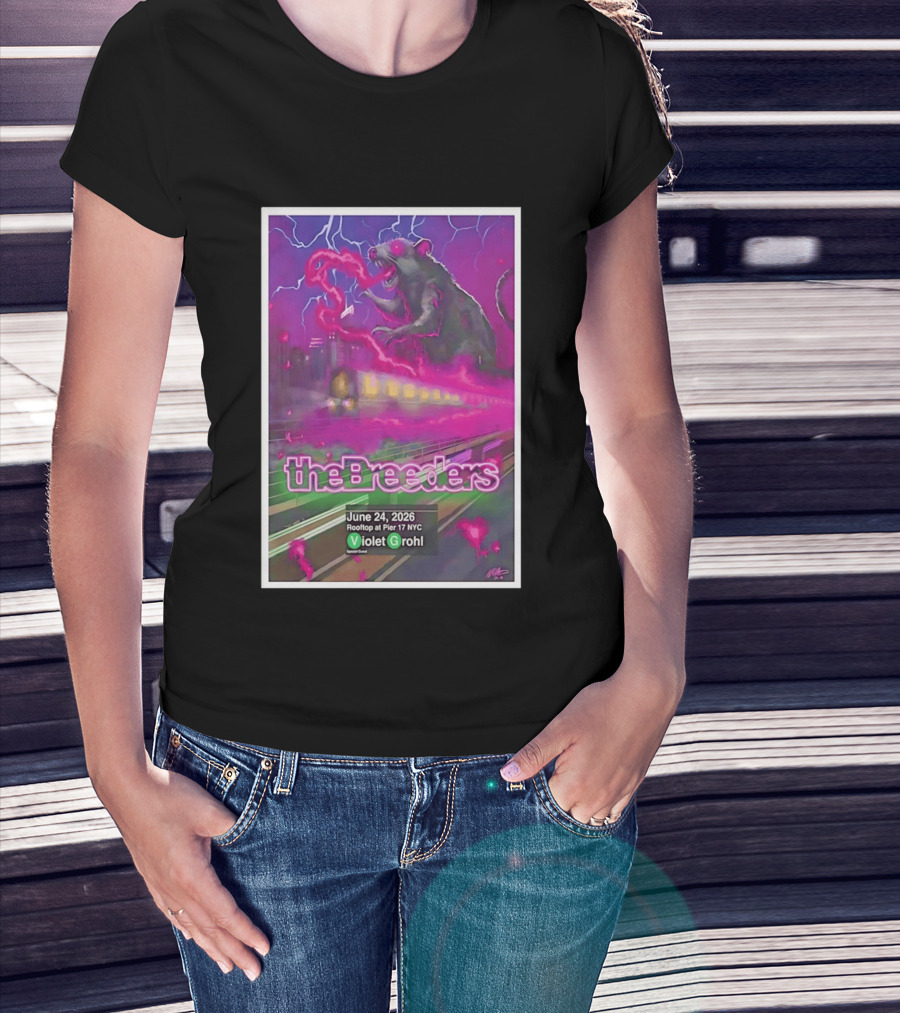 The Breeders Violet Grohl June 24 2026 Pier 17 NYC Rooftop Concert T-Shirt