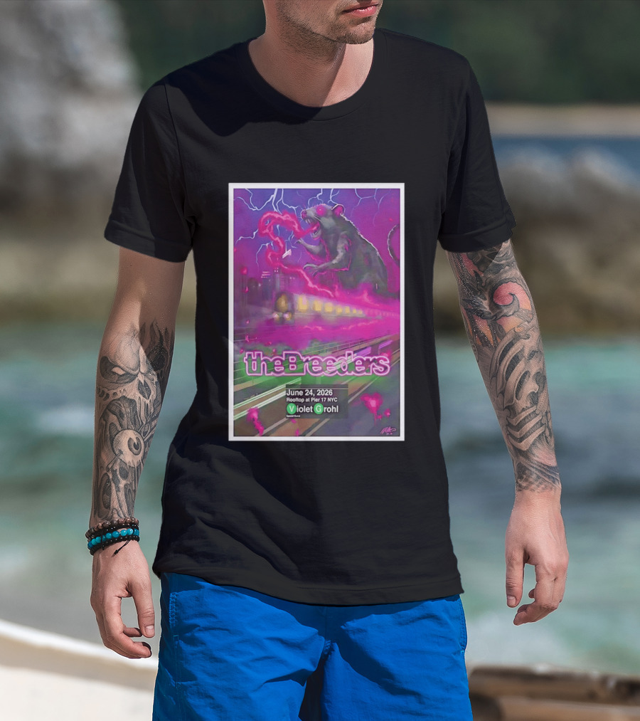 The Breeders Violet Grohl June 24 2026 Pier 17 NYC Rooftop Concert T-Shirt