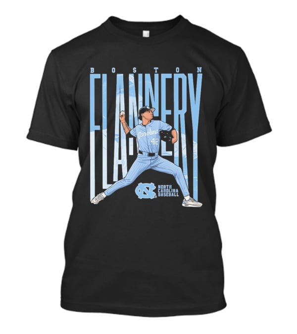 Boston Flannery North Carolina Tar Heels Baseball Carolina 42 T-Shirt