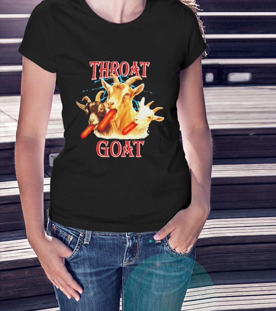 Throat Goat Hot Dog Eating Goats Meme Humor T-Shirt