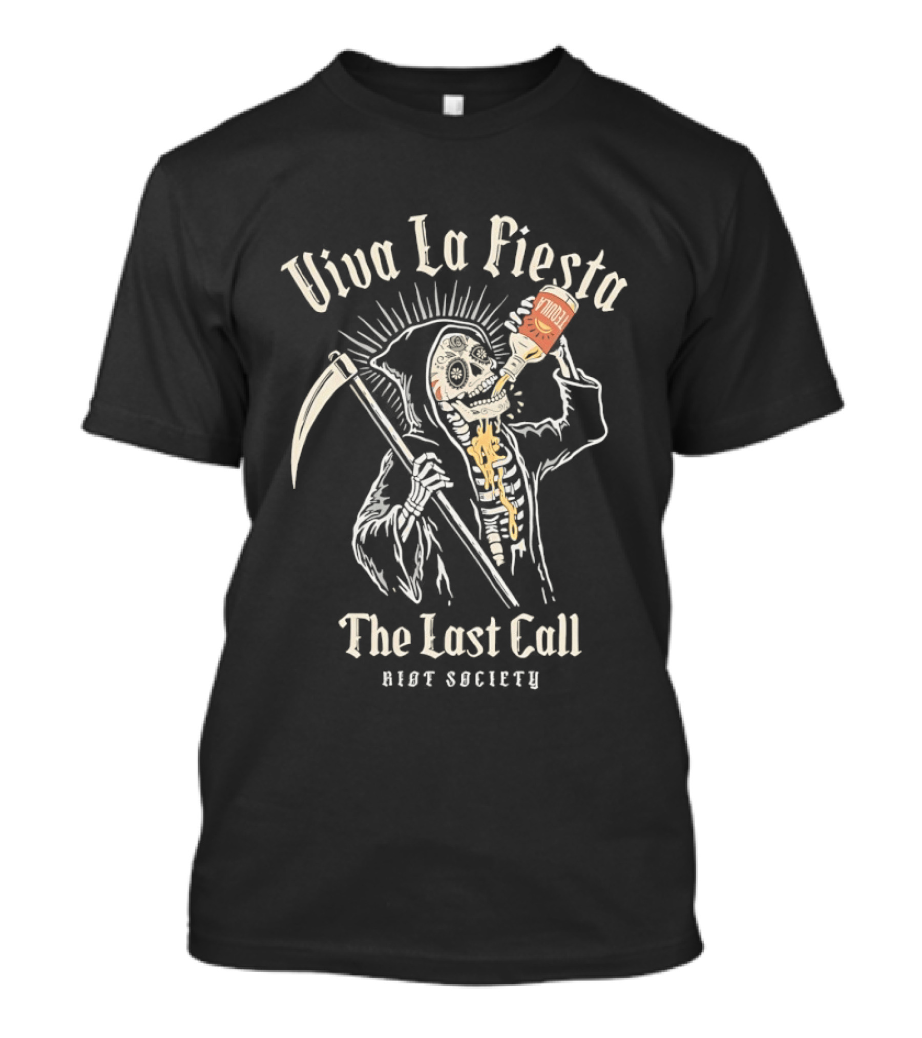 Viva La Fiesta Grim Reaper The Last Call Riot Society T-Shirt