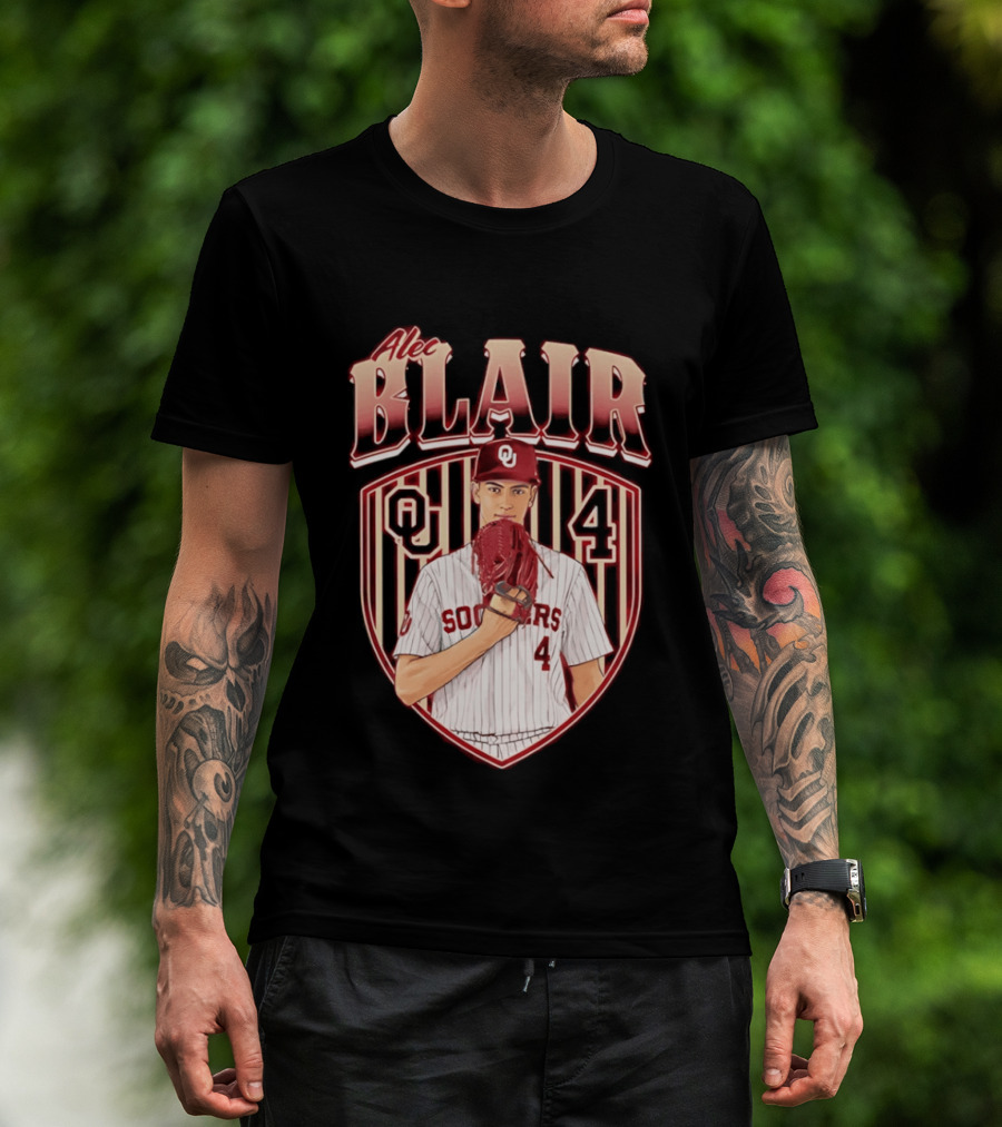 Oklahome Sooners Alec Blair Number 4 Baseball Player T-Shirt